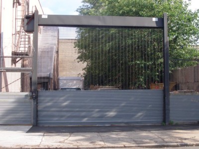See through Grille freestanding (high cycle) for security parking lots and loading docks. (Queens NY)