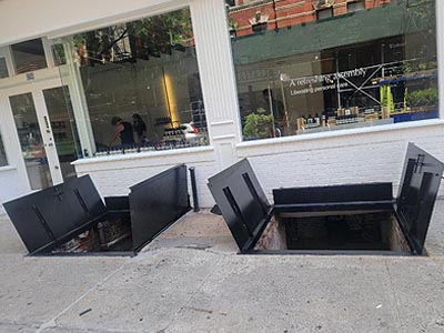 storefront doors steel open