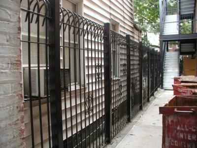Solid steel bar 8' defender fence on tube steel posts, Brooklyn (2 of 2)