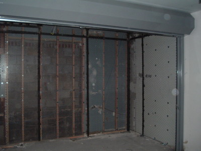 Frameless expanded metal bolted to structural steel support tubes, Brooklyn