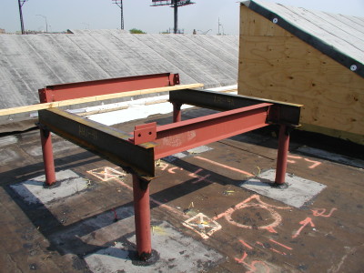 Structural Steel HVAC Roof Dunnage painted