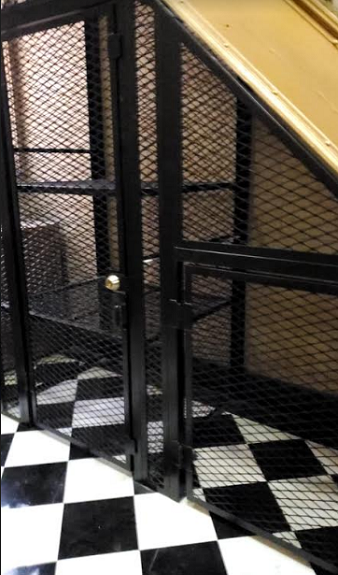 Custom-made expanded metal steel cage storage room, East New York