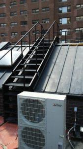 floating steel staircase rooftop custom iron works