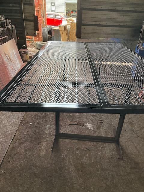 Expanded metal steel panels for security cage room, painted black, Brooklyn
