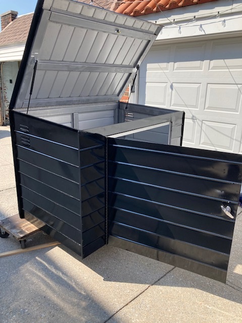 pest waterproof bin container black outside refuse steel