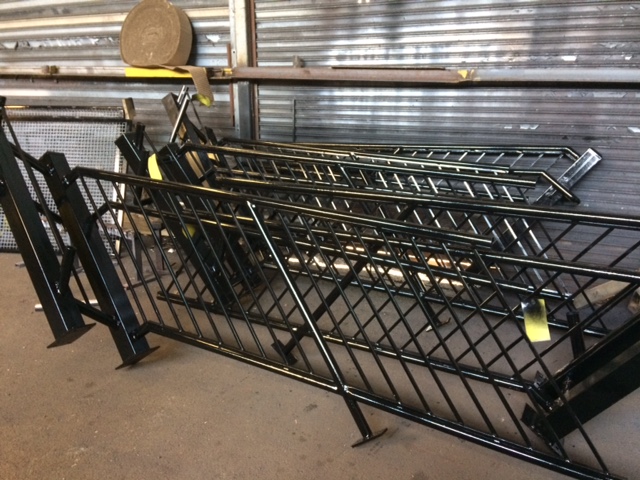1st staircase guard railing with pipe hand railings.all welded.ada compliant (1)