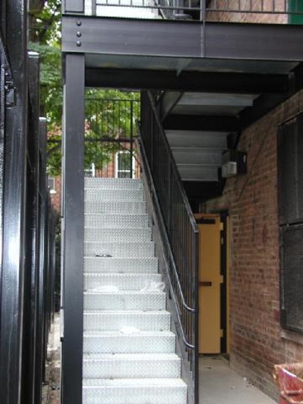 diamond plate galvanized staircase