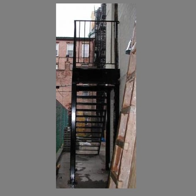 open tread simple steel staircase and guard