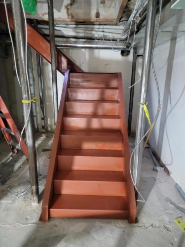 steel pan indoor staircase brooklyn newyork nyc