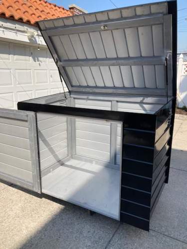 Custom metal garbage enclosure, Greenwich Village