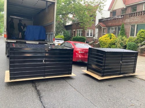Four 7 foot economaster bins delivered to Bronx