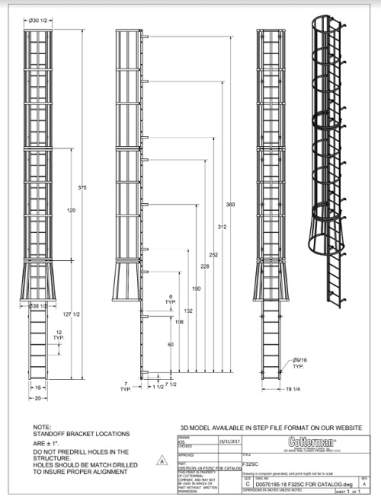 steel ladder fabrication shop drawing