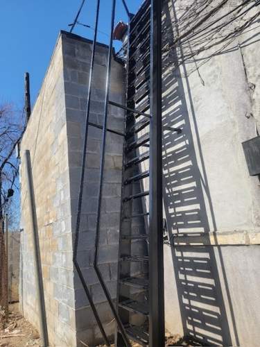 fixed shipsladder roof access steel secure Queens NY