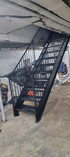 stairs indoor structure fabricated custom diamond plate treads