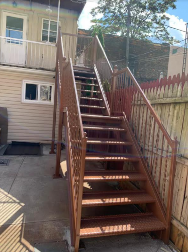 landing metal staircases supports safety gate top